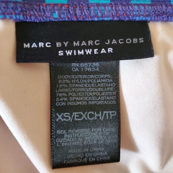 Marc by Marc Jacobs Swim Bottom Sexy Back Ring gathered Abstract Floral Size XS - Picture 4 of 10